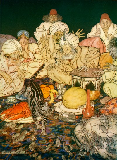 Illustrazione a Dick Whittington e il suo gatto, da Fiabe inglesi raccontate da F.A. Steel, 1927 da Arthur Rackham